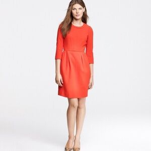 J.Crew $178 Red Wool Blend Raw Edge Sheath Dress Size 6 3/4 Sleeve Vintage 2012